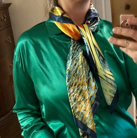 💖 Square Colorful Hair or neck Scarf - Picture 8 of 12